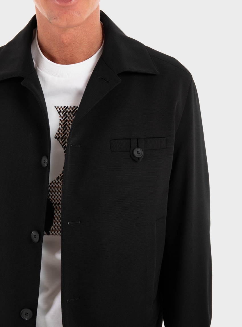 HUGO Slim-Fit Jacket In Wool-Blend Juliano254F1X - Black