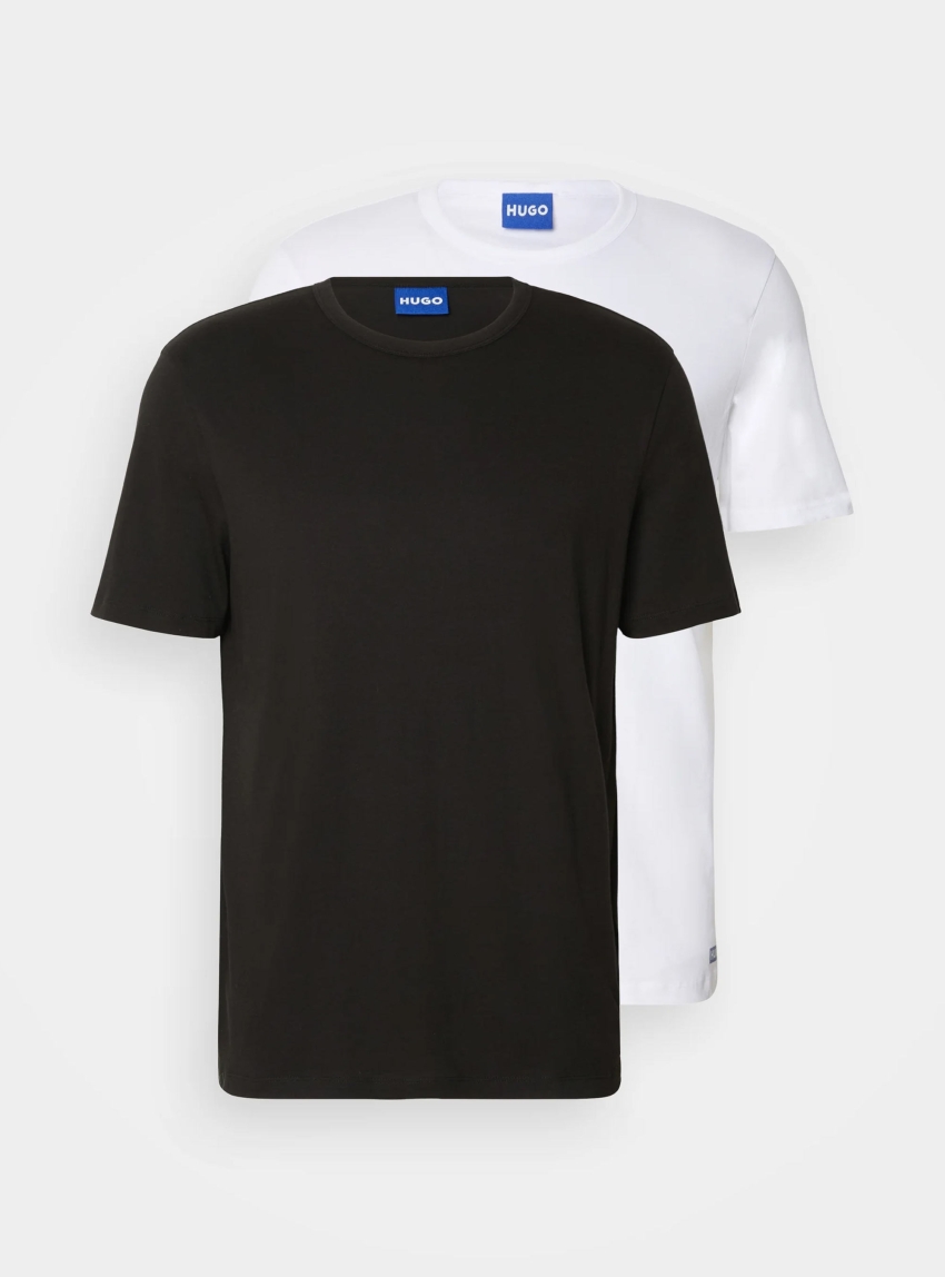 HUGO Two Pack Regular Fit T-Shirt BLUE2_Naolo - Black & White