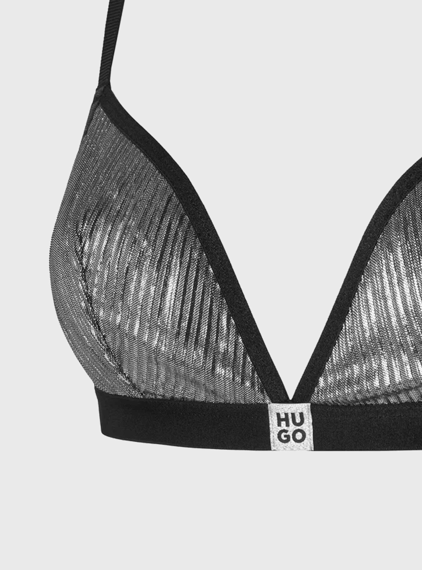 HUGO Triangle Bra PLISSE' - Silver
