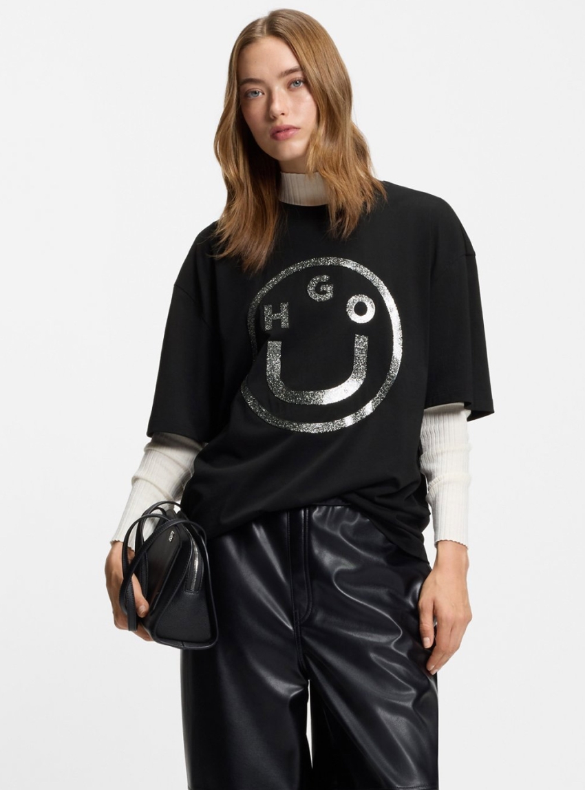 HUGO Oversize Fit T-Shirt Tee_B_6 - Black
