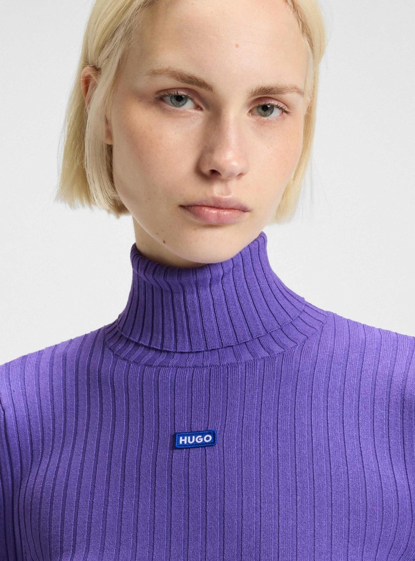 HUGO Slim Fit Knitted Top Somyna_B - Purple