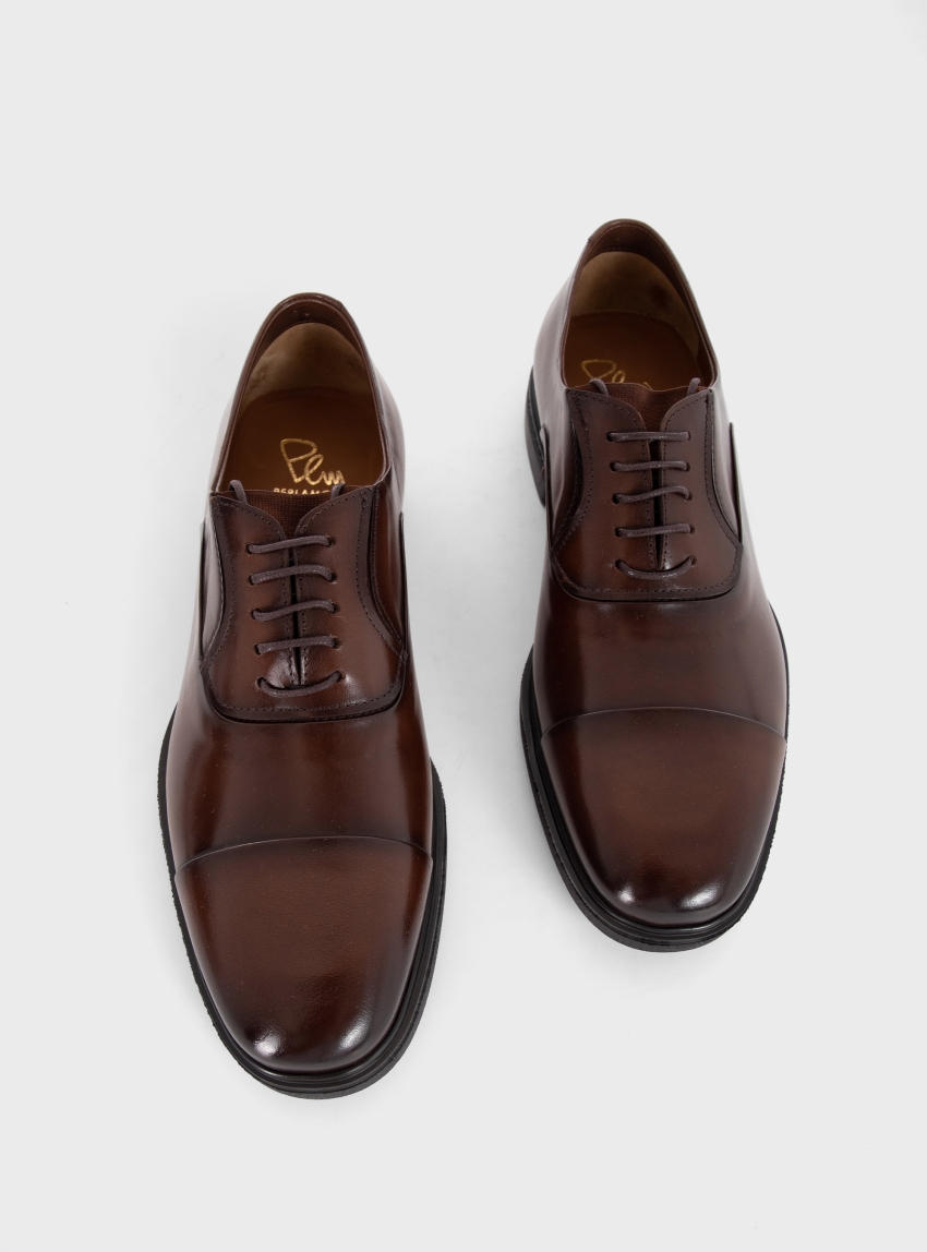 Per La Moda Oxford Lace Up Shoes - Cognac