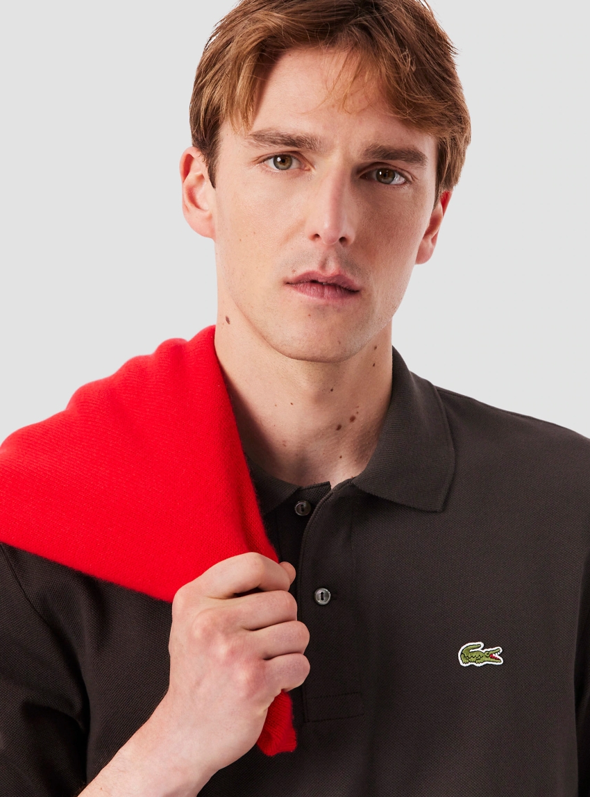 Lacoste Classic Fit Long Sleeved L.13.12 Polo Shirt - Brown