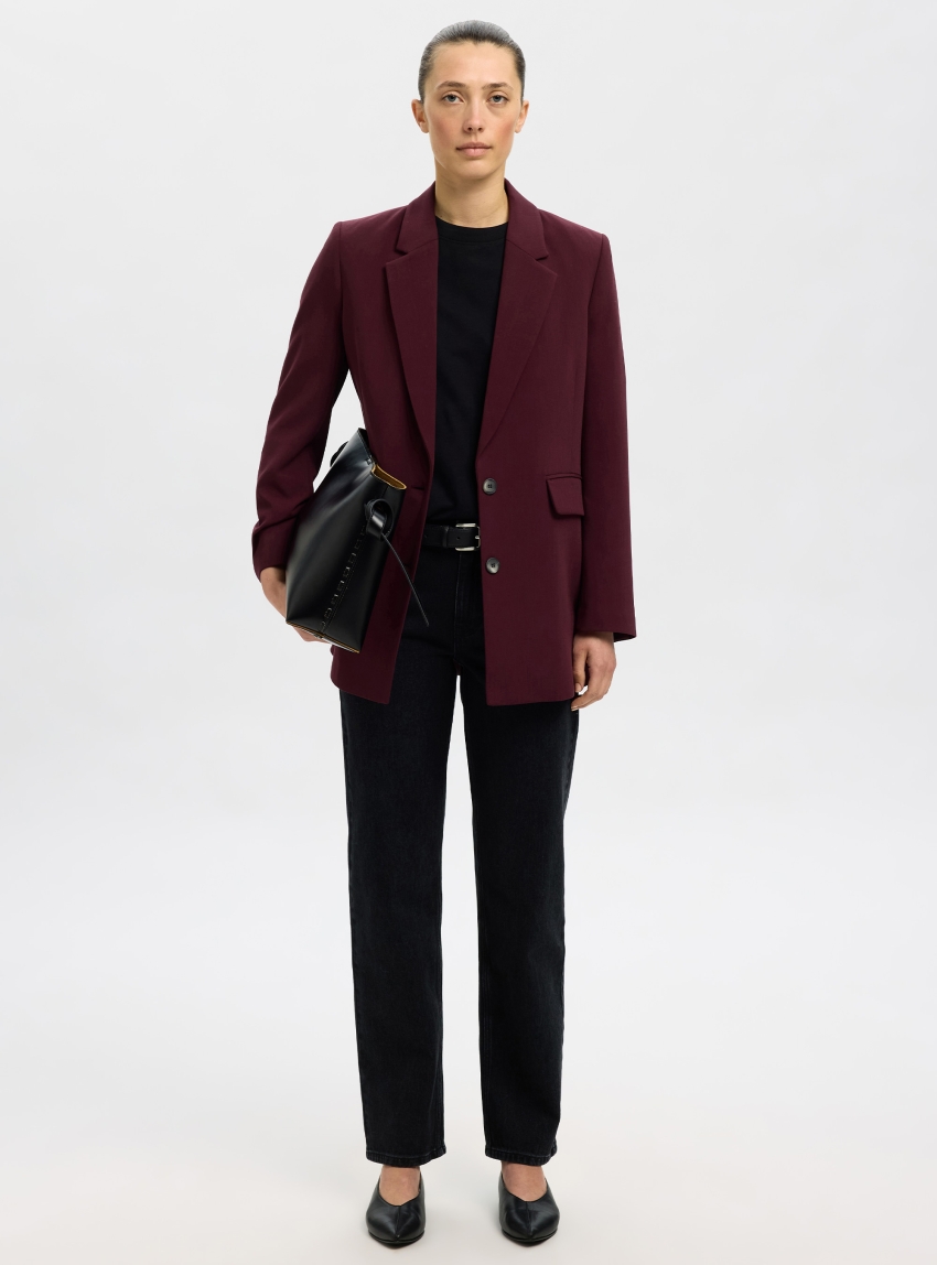 Slfrita Relaxed Blazer - Bordeaux