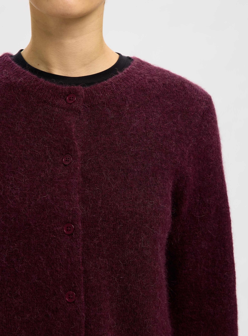 Slflulu New Knit Cardigan - Bordeaux