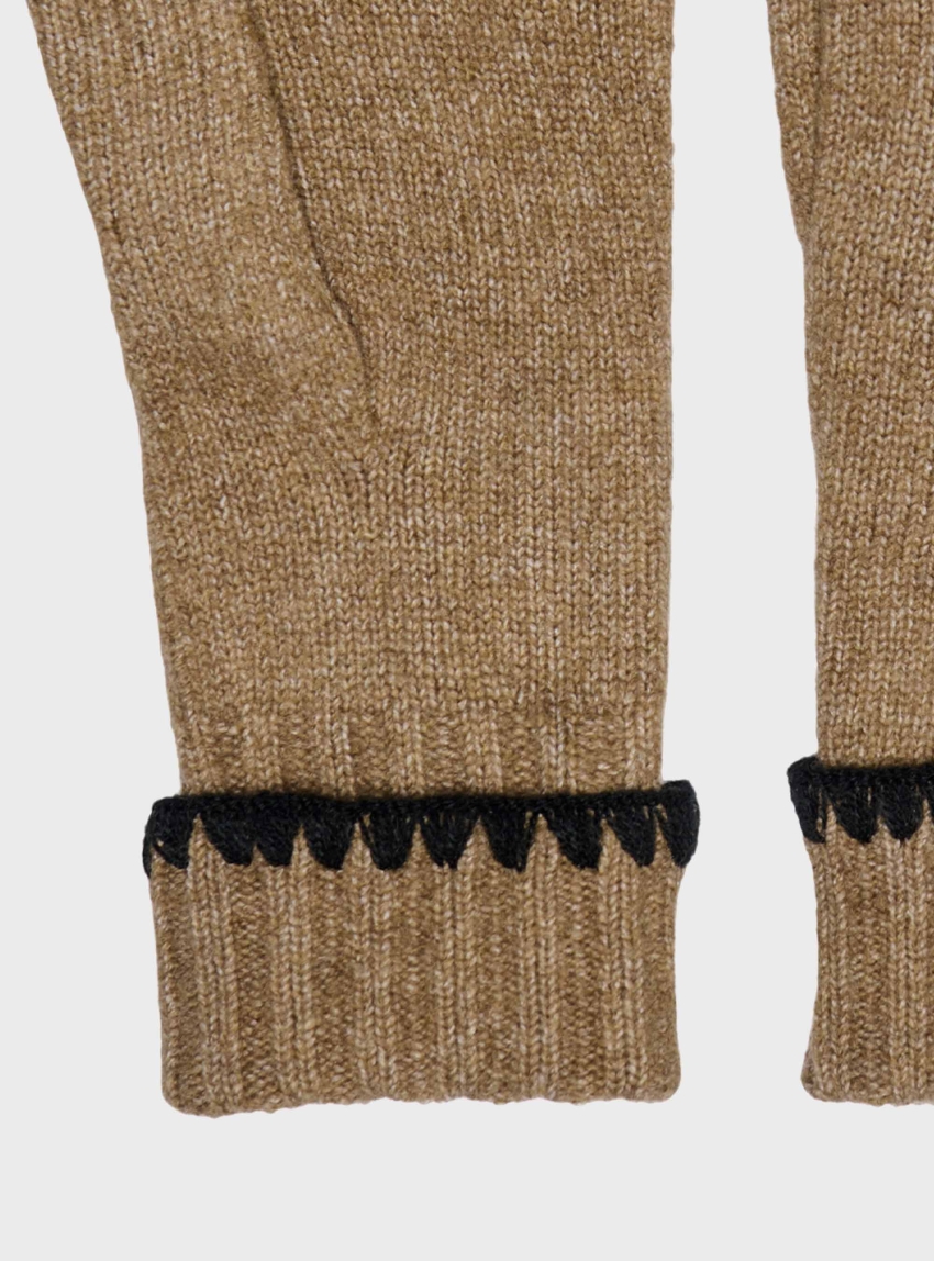 Only Lea Embroidery Gloves - Dark Beige