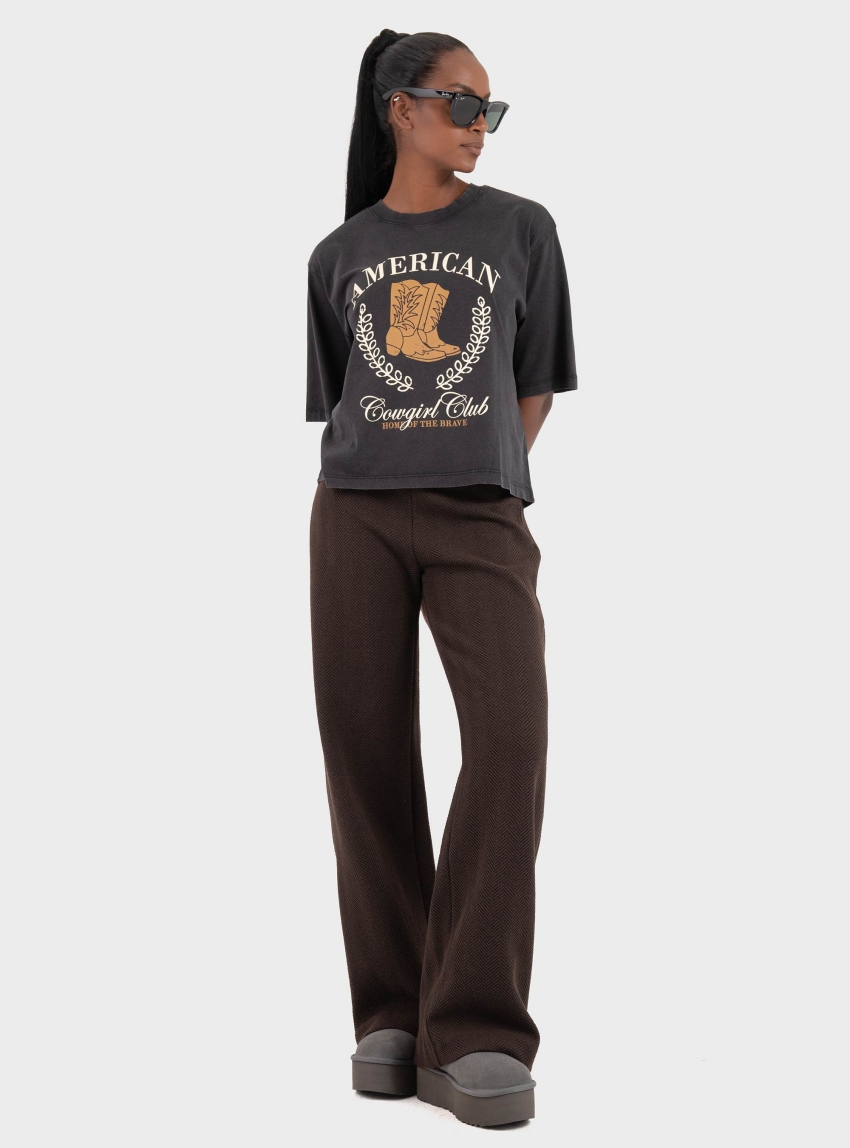 Only Jdy Carla Washed Print Top - Black