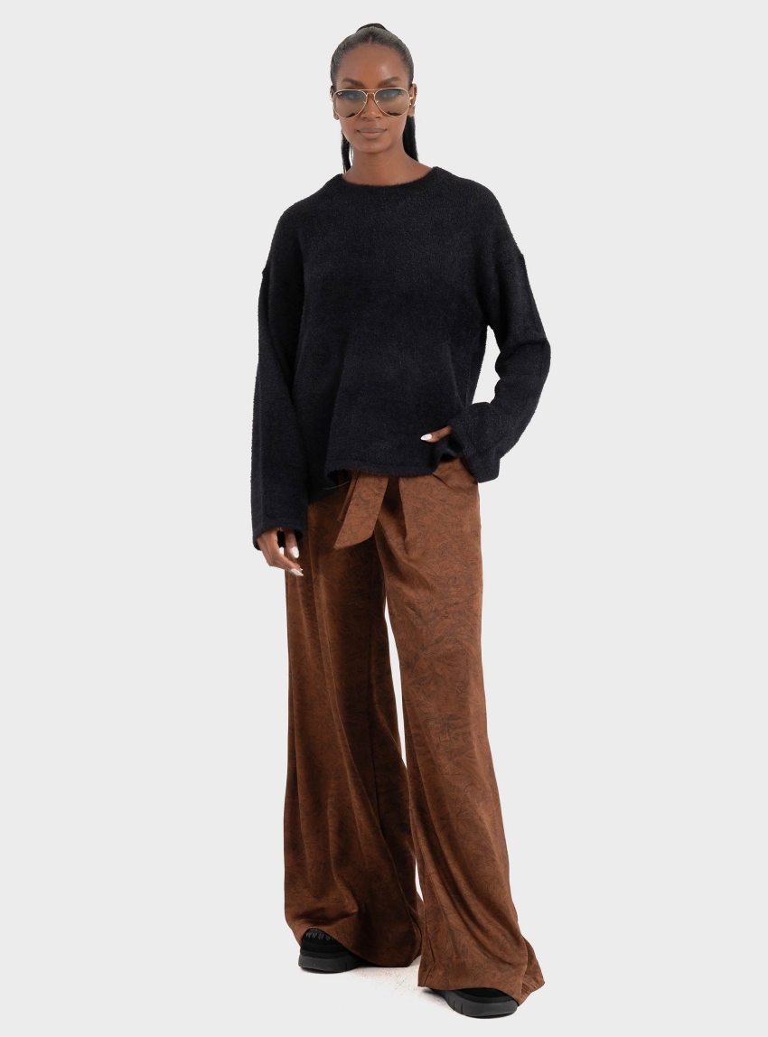 Only Petra Loose O-Neck Knit - Black