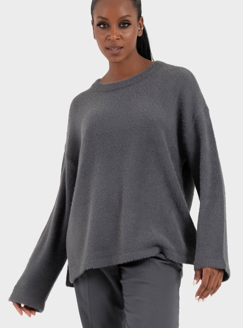 Only Petra Loose O-Neck Knit - Grey