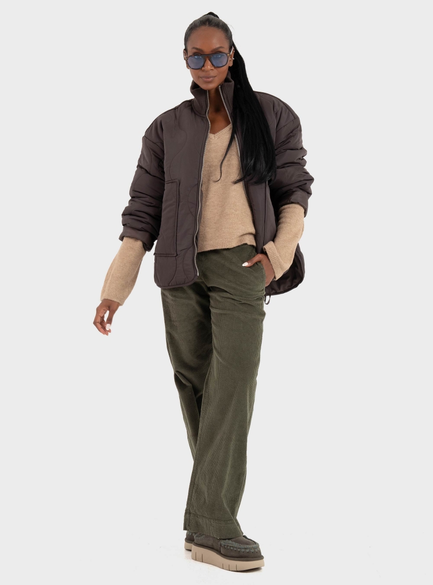 JJXX Serena Mid Quilted Jacket - Brown