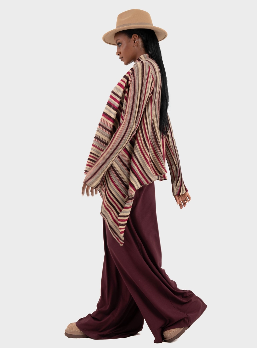 Ioanna Kourbela 'Delight Stripes' Cardigan - Red