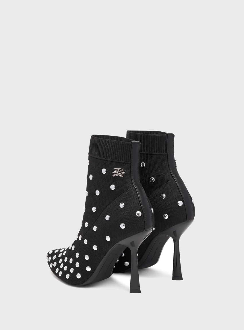 Karl Lagerfeld Pandara Knitted Studded Boots - Black