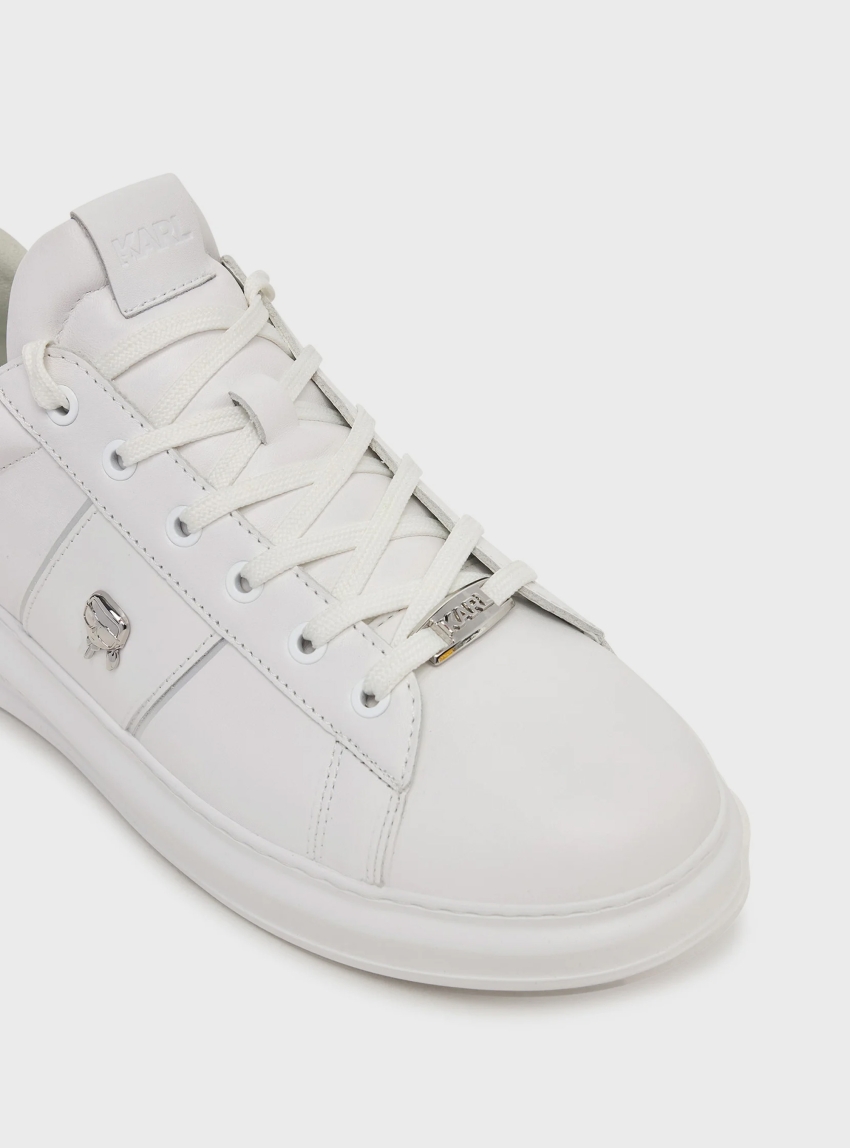 Karl Lagerfeld Kapri Mens Ikonik Pin Lo Lace Sneakers - White