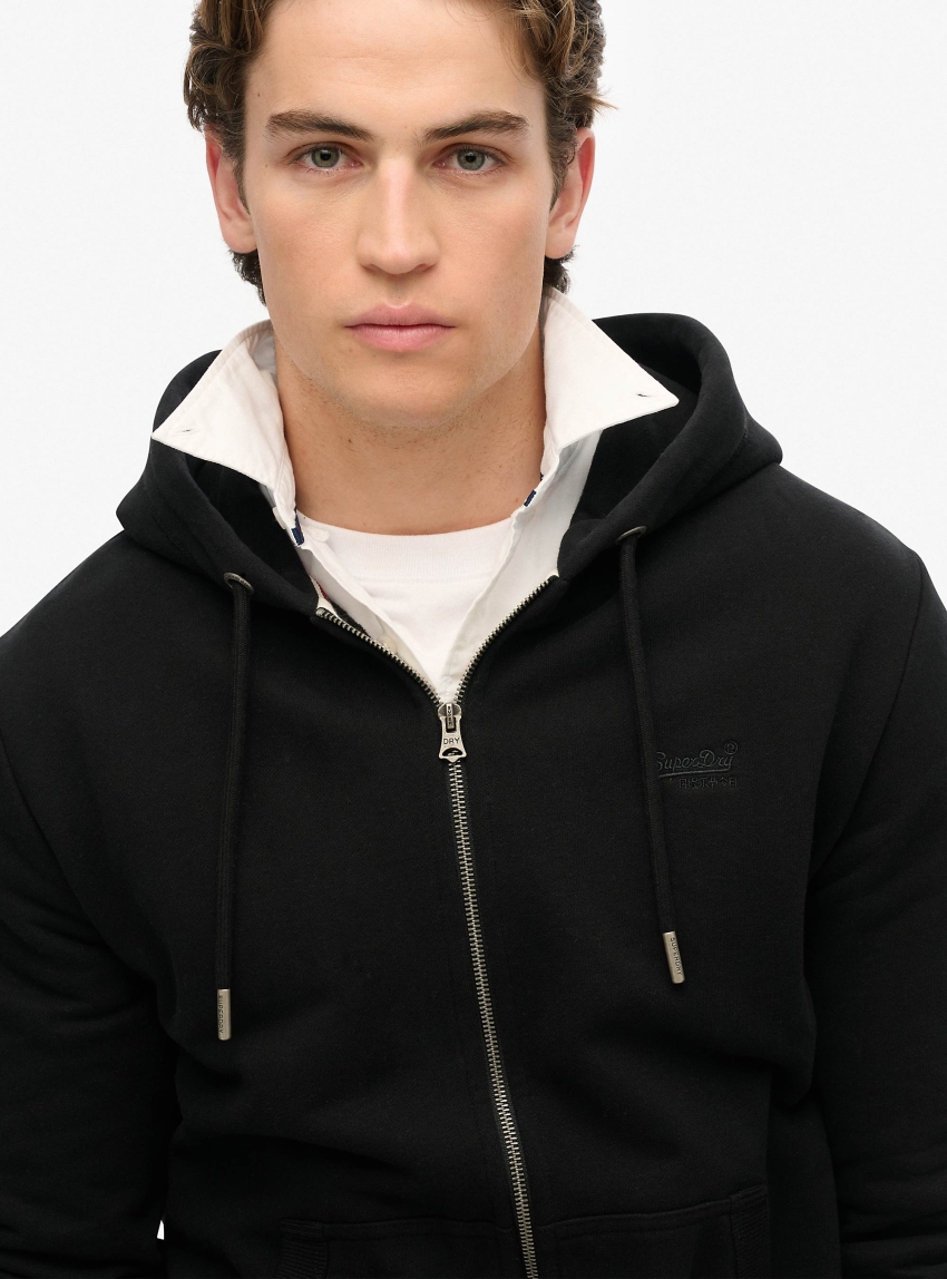 Superdry Essential Logo Zip Hoodie Hb - Black
