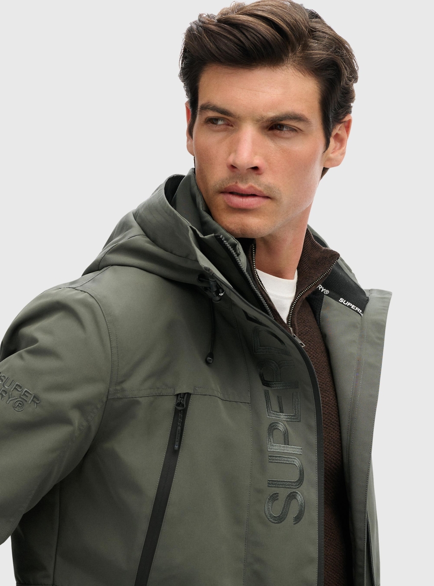 Superdry Hood Ultimate Embroidery Windbreaker - Charcoal