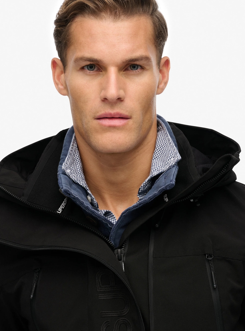Superdry Hood Ultimate Embroidery Windbreaker - Black