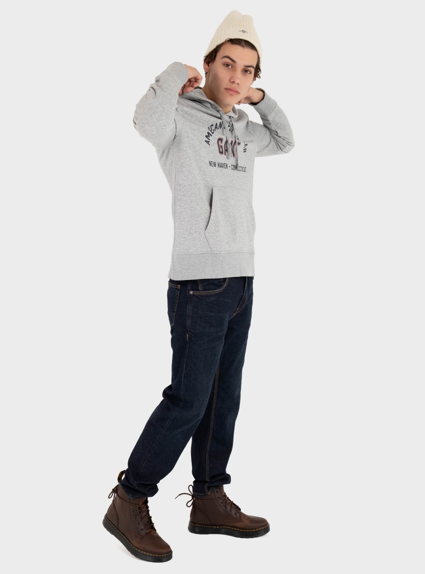 Gant PRINTED GRAPHIC SWEATSHIRT - Grey Melange