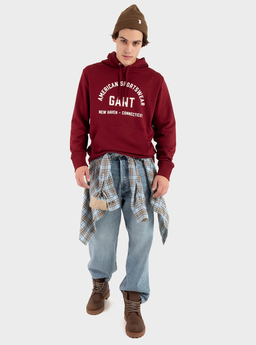 Gant PRINTED GRAPHIC SWEATSHIRT - Bordeaux