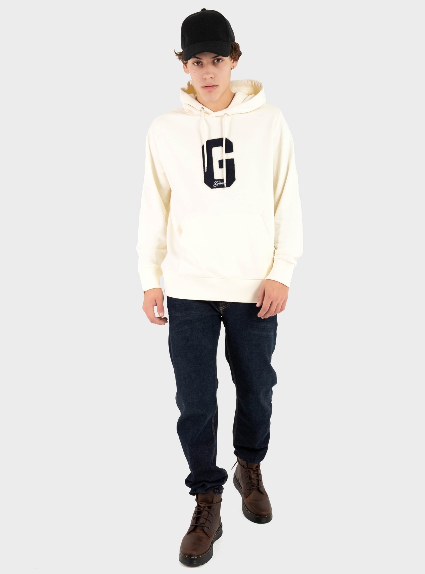 Gant G Badge Hoodie - Cream