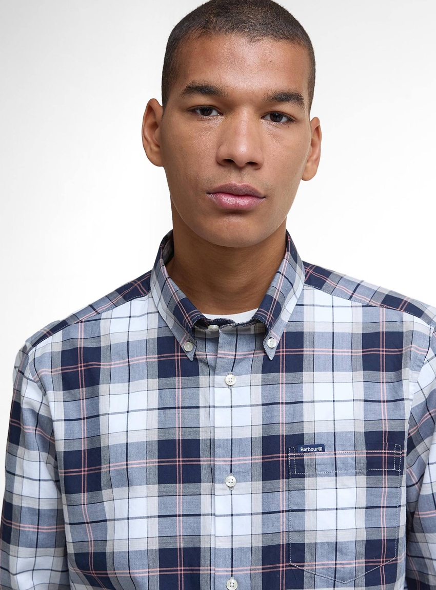 Barbour Wetheram Tailored Long-Sleeved Shirt - Dark Blue
