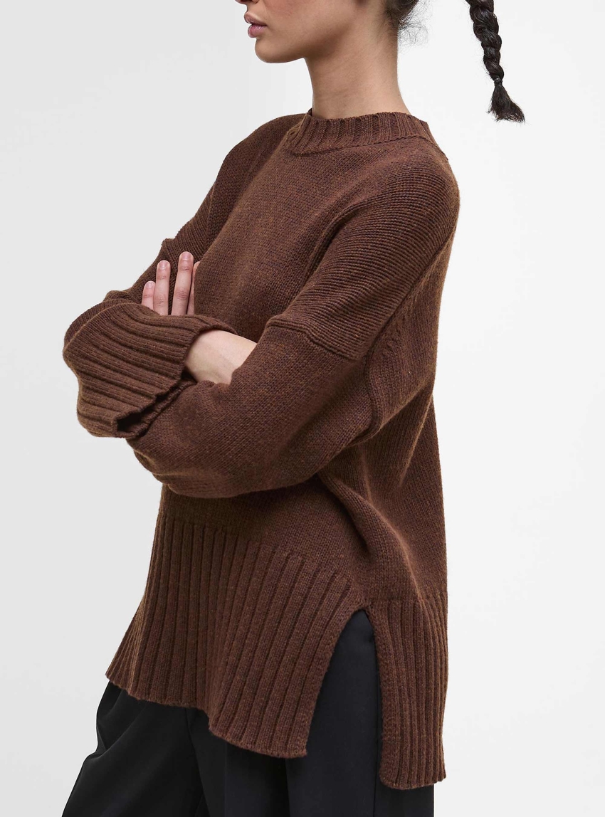 Barbour Sophia Crew Neck Jumper - Rust Brown