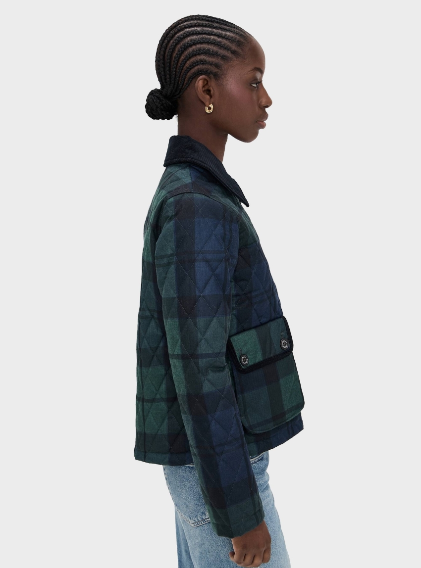 Barbour Loudon Tartan Quilted Jacket - Blue