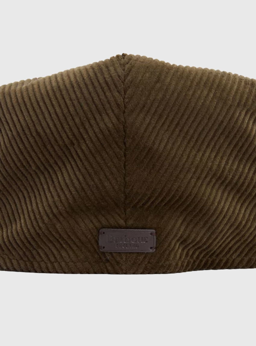 Barbour Westdale Cord Flat Cap - Olive 