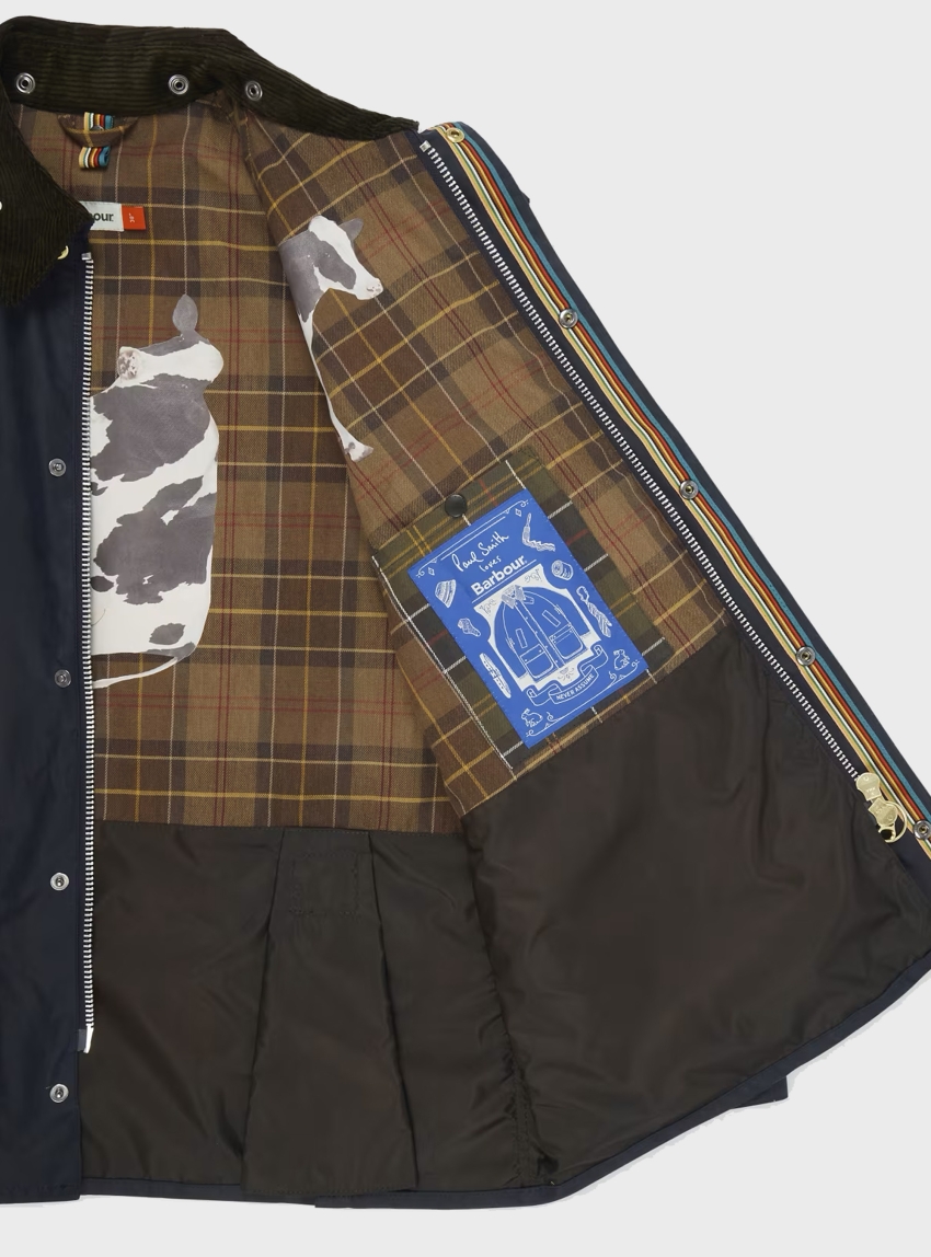Barbour Barbour X Paul Smith Os Bedale Wax Jacket - Blue