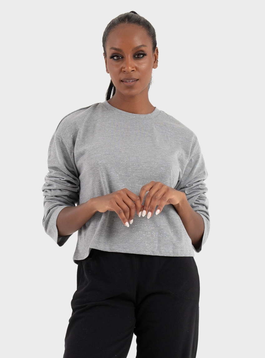 Only Melle Glitter Top - Silver