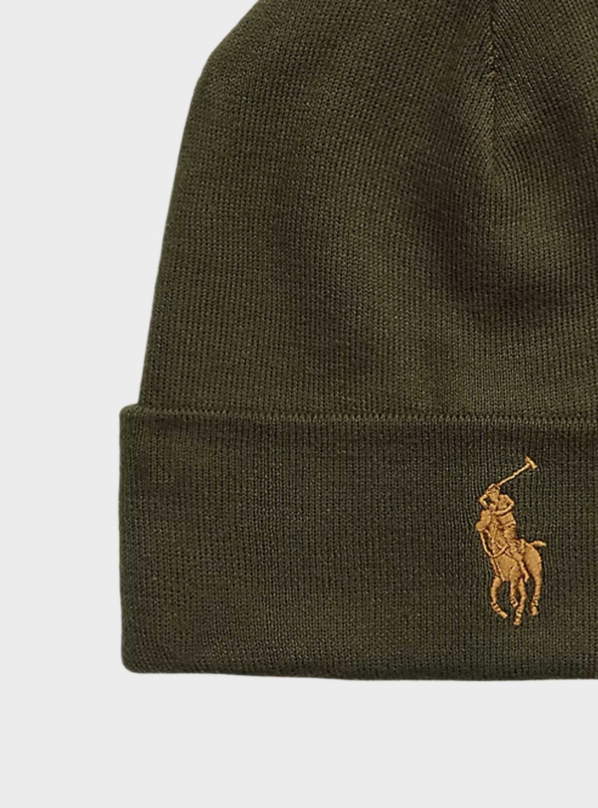 Polo Ralph Lauren Combed Cotton Beanie - Olive 