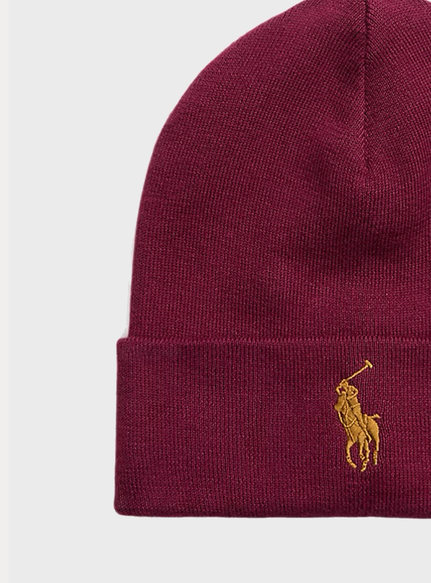 Polo Ralph Lauren Combed Cotton Beanie - Bordeaux