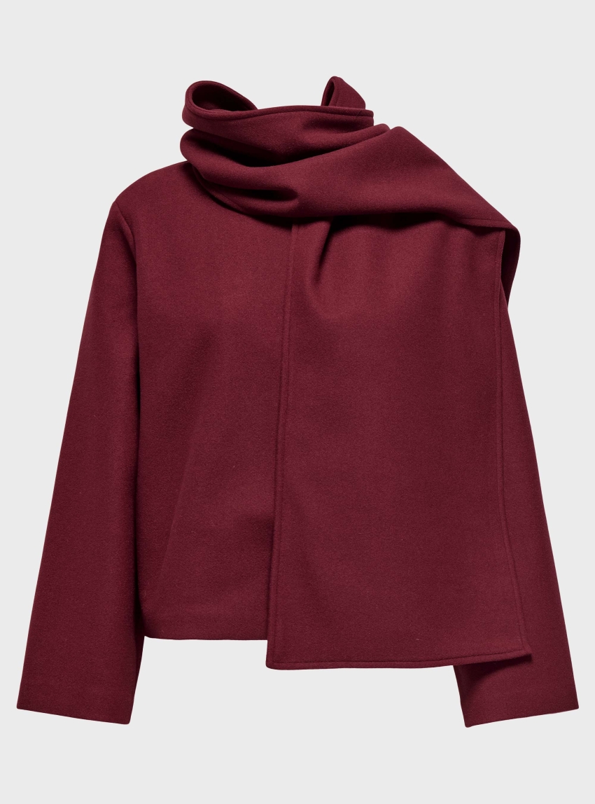 Only Elba Scarf Jacket - Bordeaux