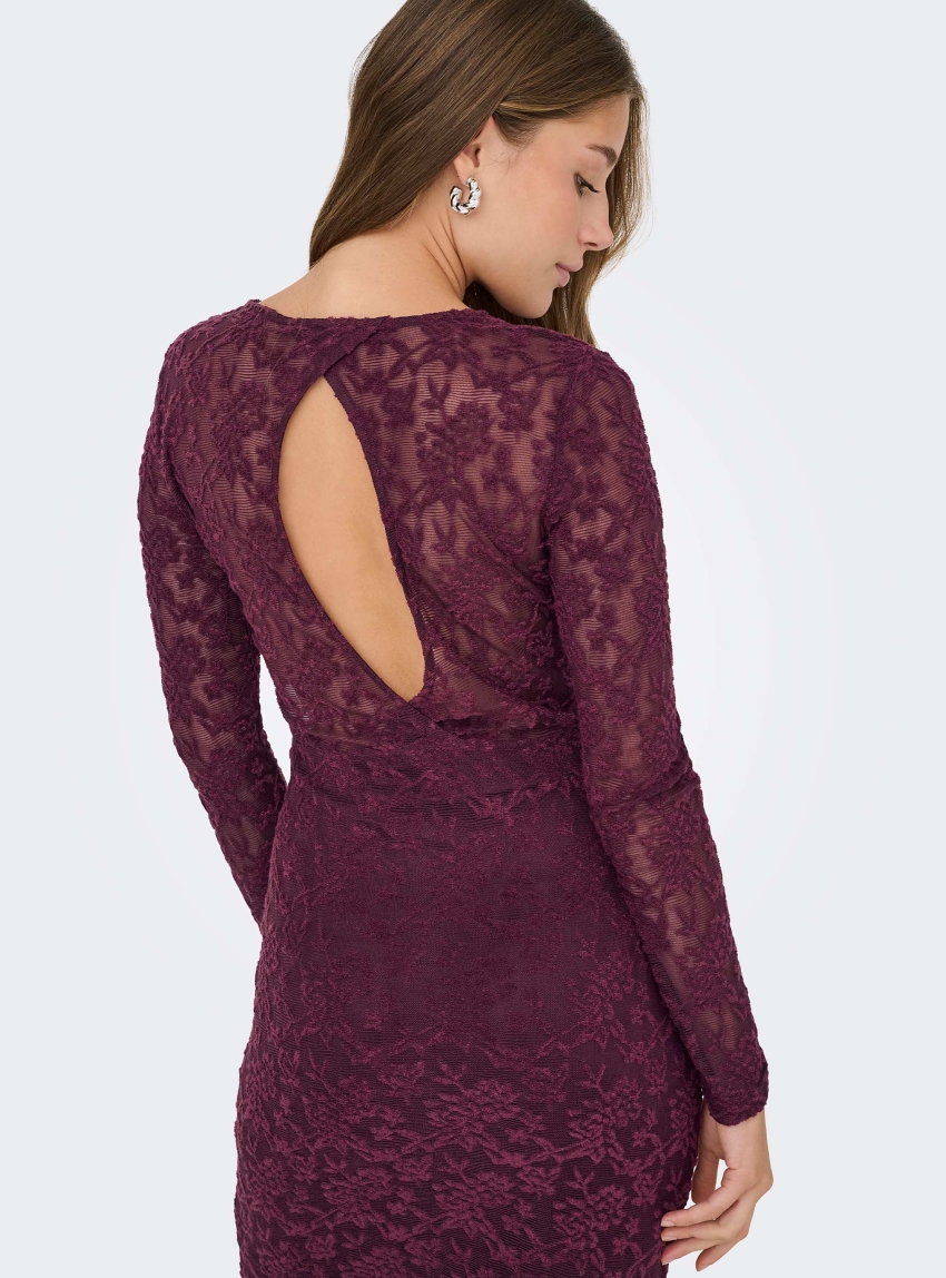 Only Blaise O-Neck Dress - Berry