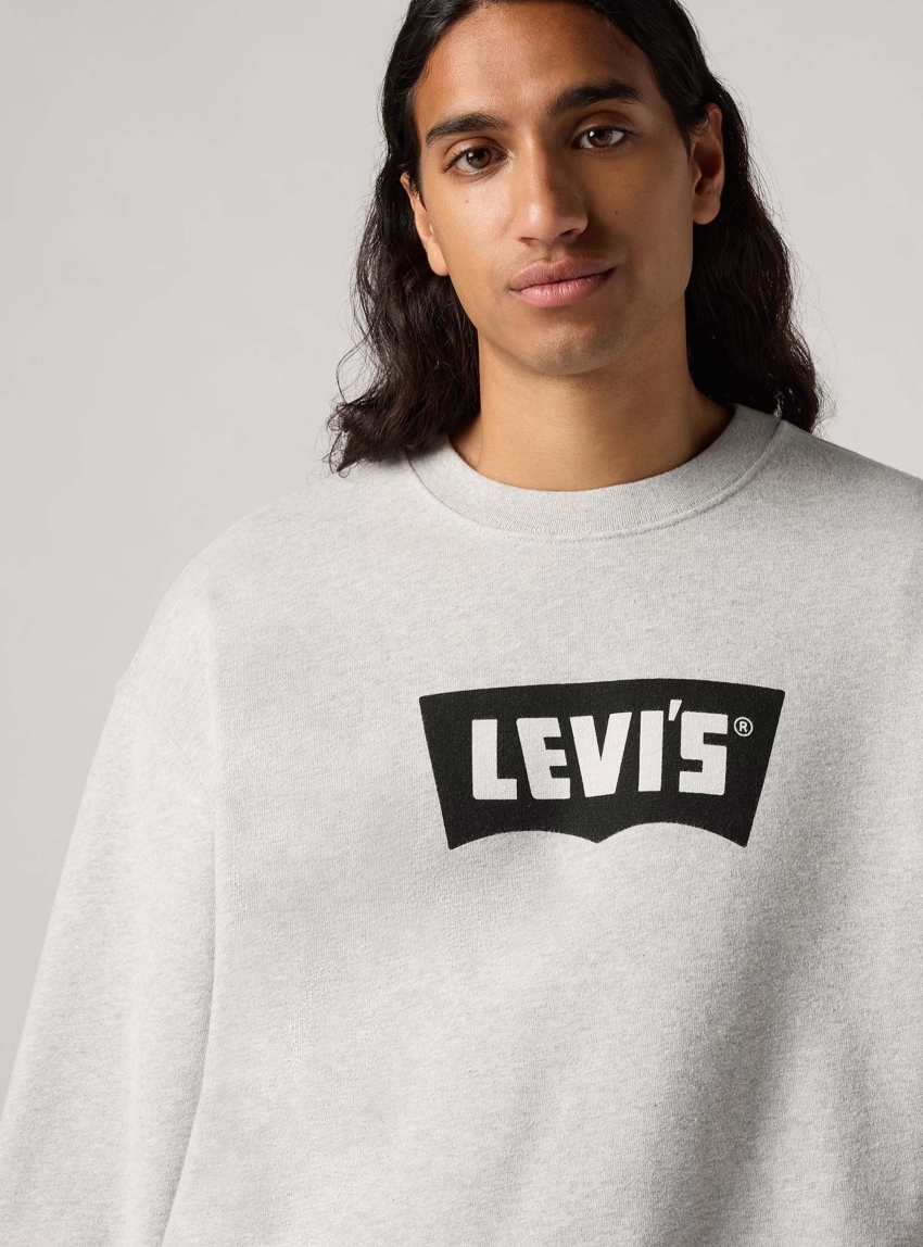 Levi's Premium Graphic Crewneck Sweatshirt - Light Grey Melange