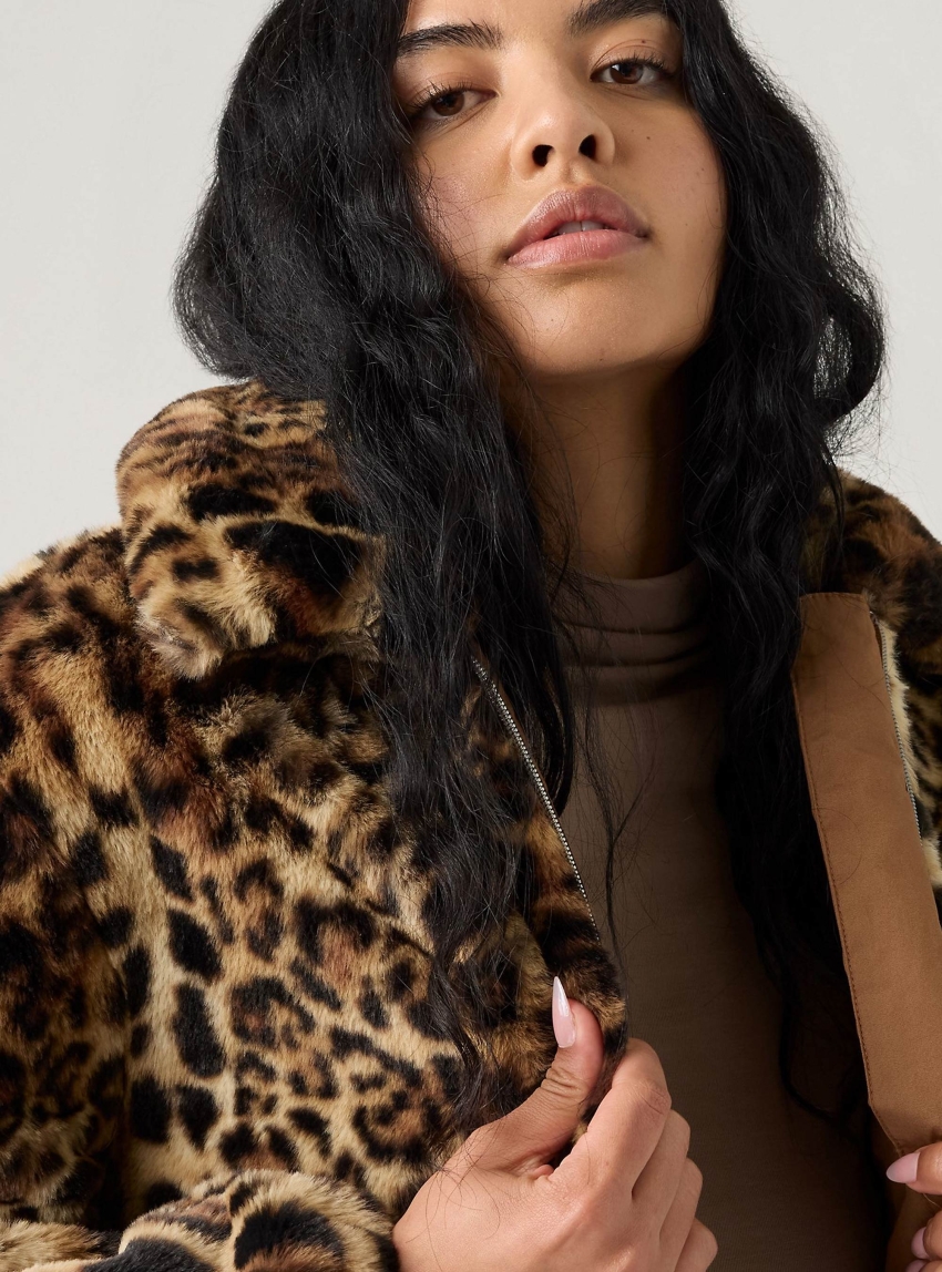 Levi's Elle Sherpa Jacket - Leopard Print