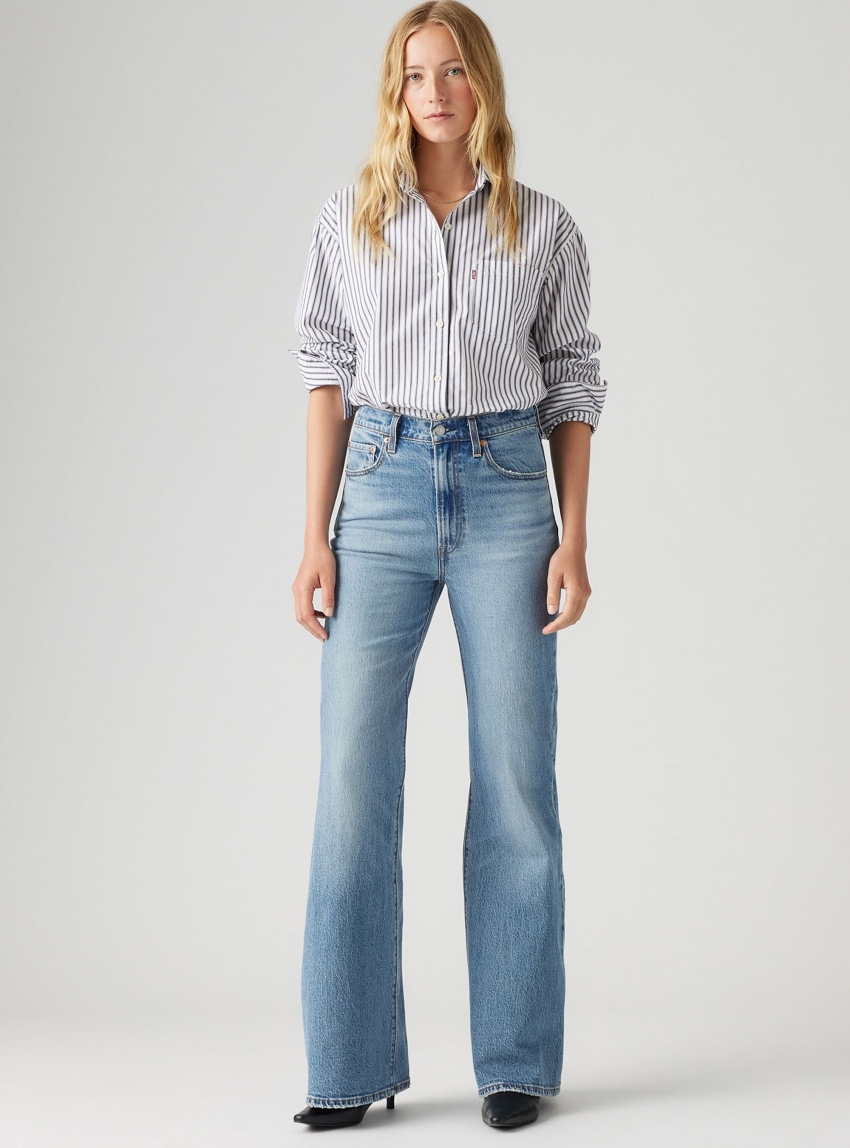 Levi's Ribcage Bell Jeans - Medium Aged Denim