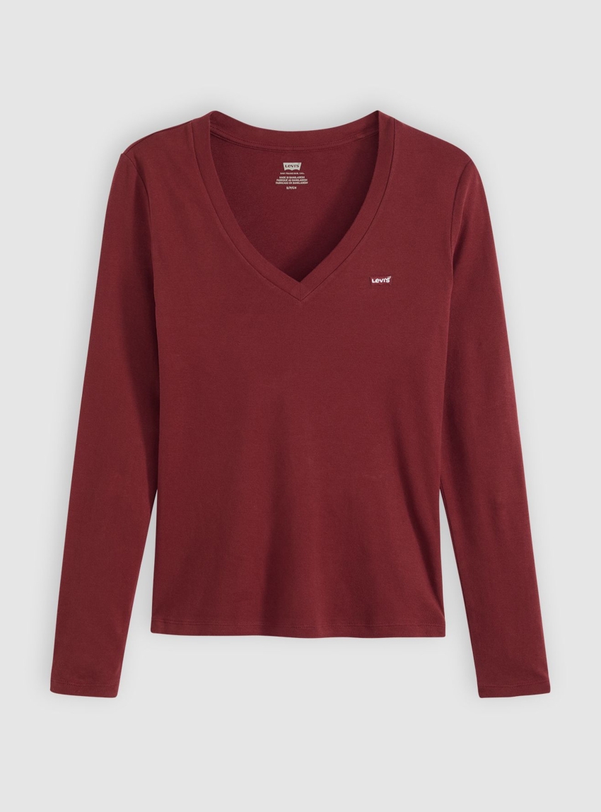 Levi's Essential Housemark Long-sleeve Tee - Bordeaux