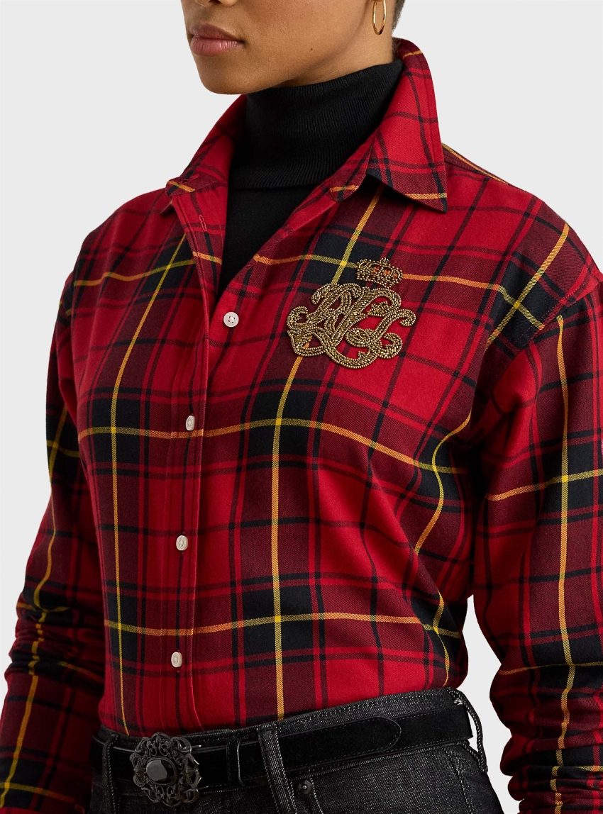 LAUREN Ralph Lauren Relaxed Fit Striped Cotton Shirt - Black