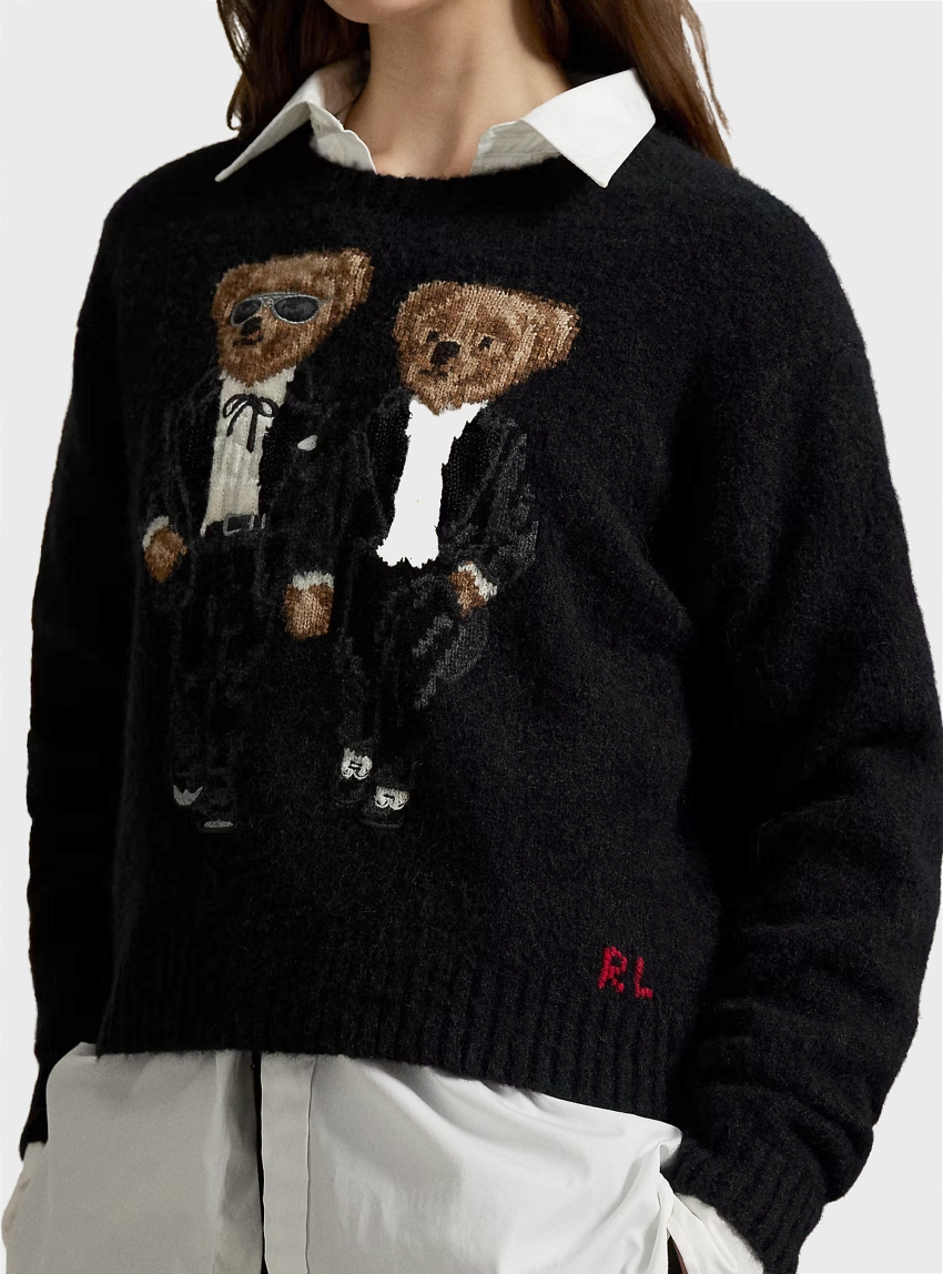 Polo Ralph Lauren Ralph & Ricky Bear Crewneck Jumper - Black