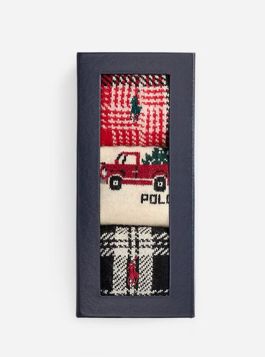 Polo Ralph Lauren Plaid Trouser Sock 3-Pack Gift Set - Multi Colors