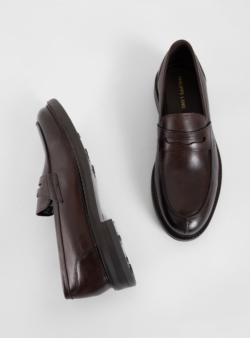 Philippe Lang Penny Loafers - Brown