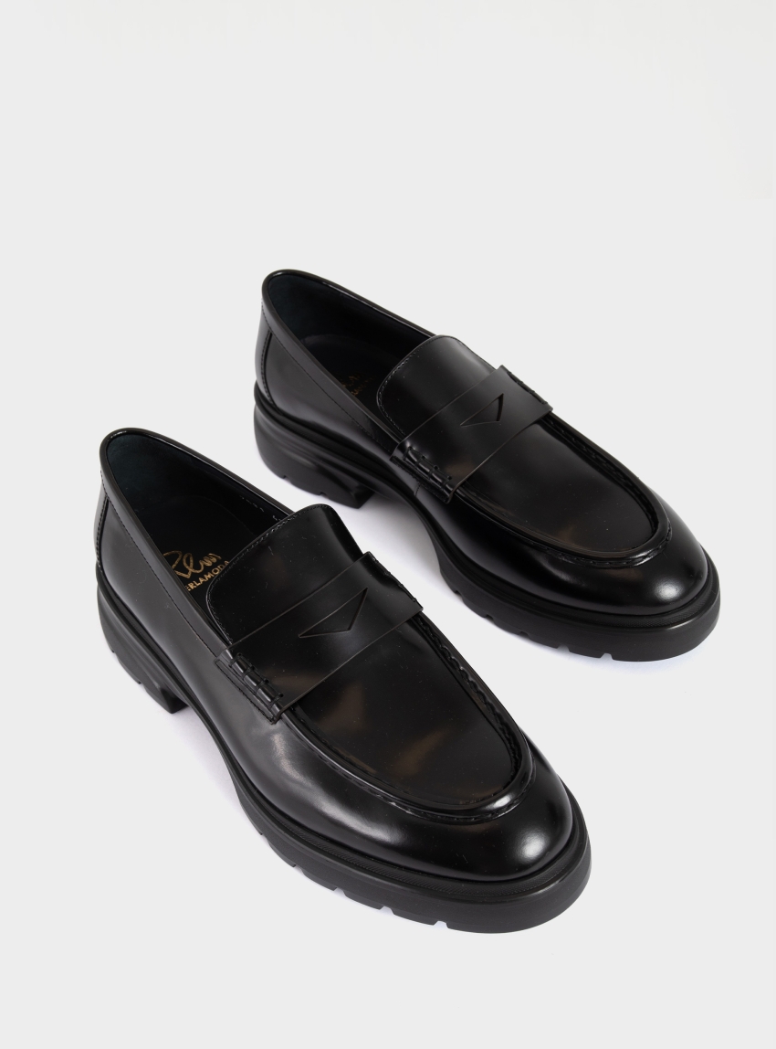 Per La Moda Penny Loafers - Black