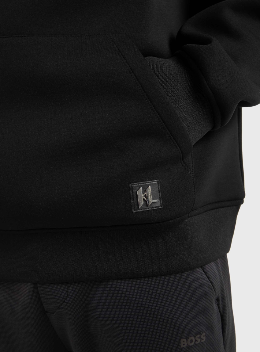 Karl Lagerfeld KL Metal Monogram Hoodie - Black