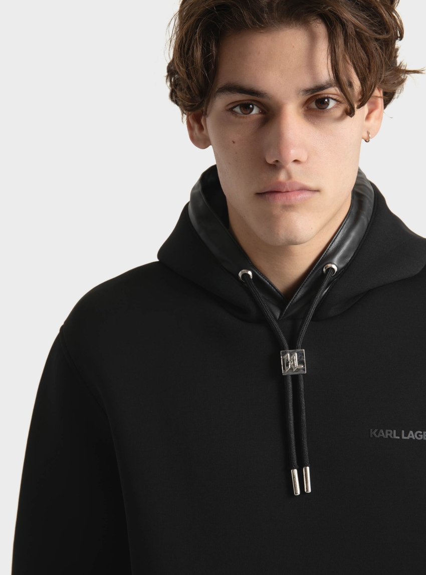 Karl Lagerfeld Half Zip KL Monogram Sweater - Black