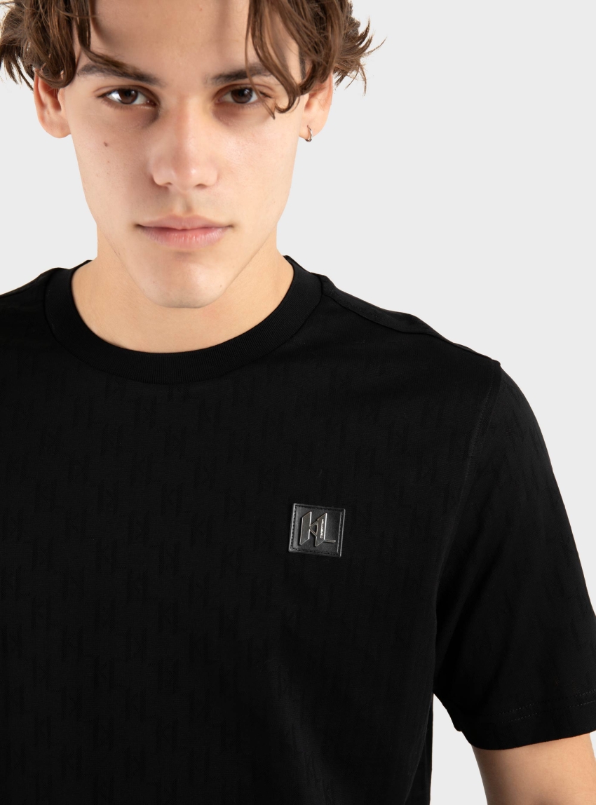 Karl Lagerfeld KL Monogram T-Shirt - Black