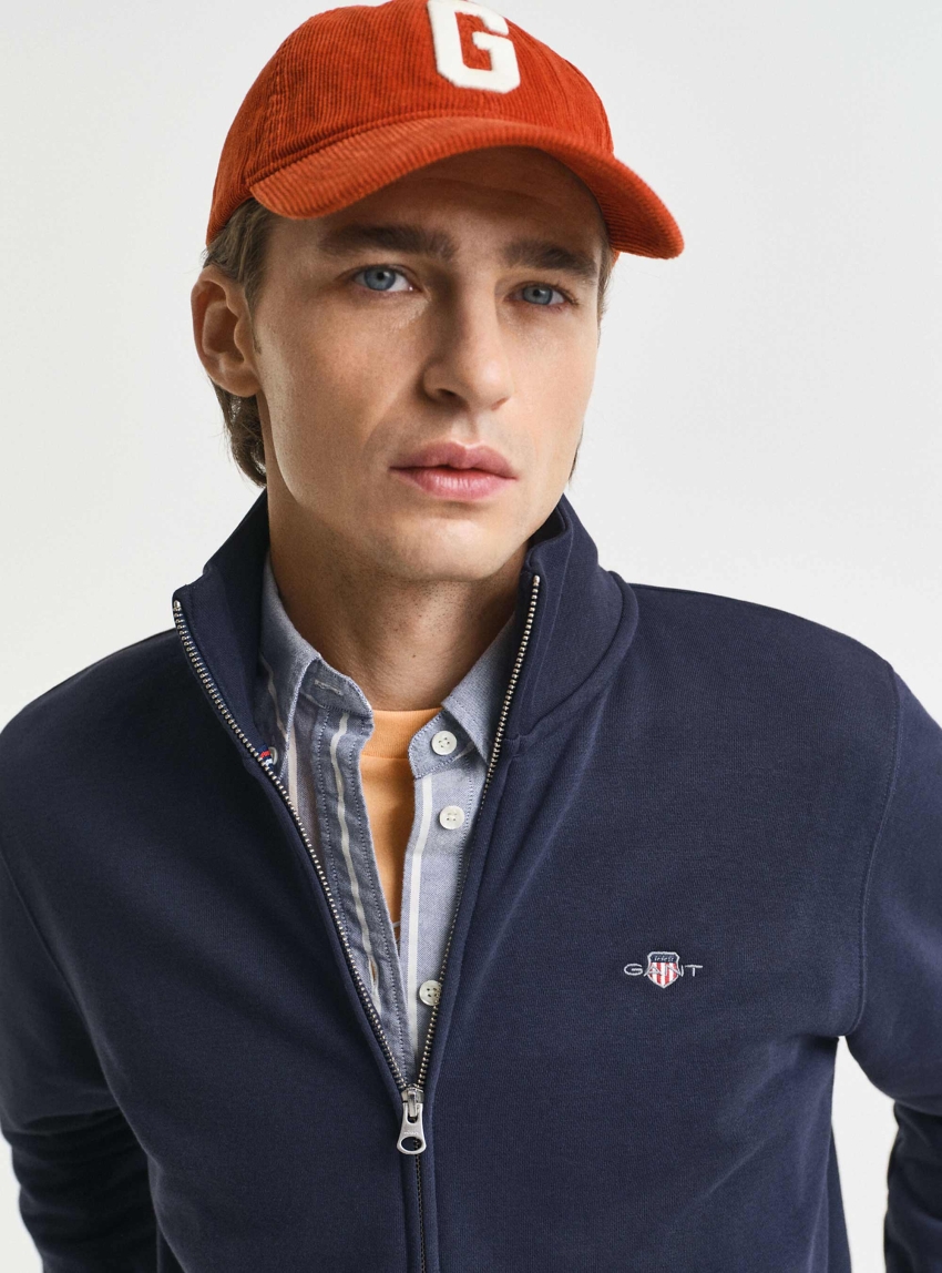 Gant Shield Zip Sweatshirt - Blue