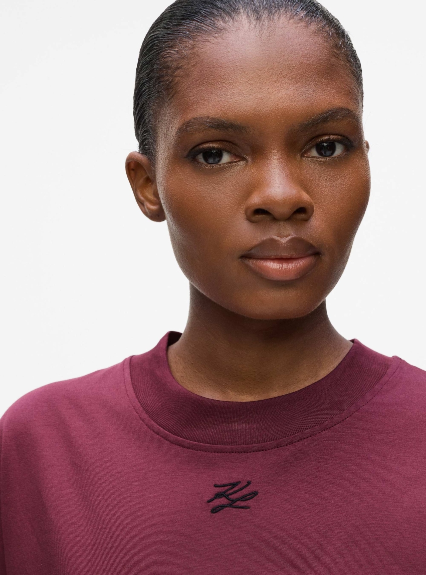 Karl Lagerfeld Autograph Relaxed T-Shirt - Bordeaux