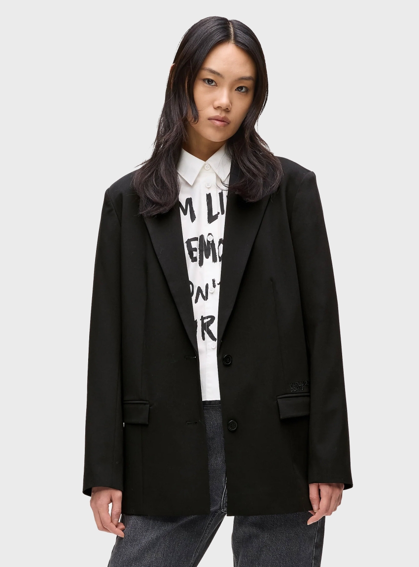 Karl Lagerfeld Jeans Karl Quote Blazer - Black