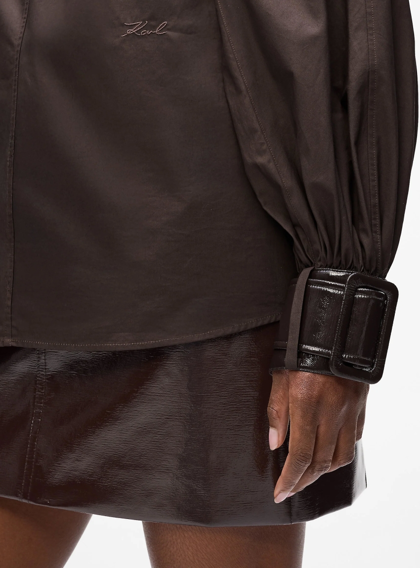 Karl Lagerfeld Balloon Sleeve Blouse - Brown