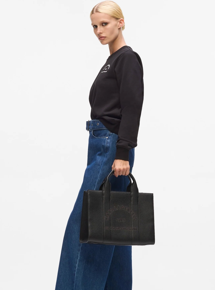 Karl Lagerfeld Rue St-Guillaume Medium Tote Bag - Black